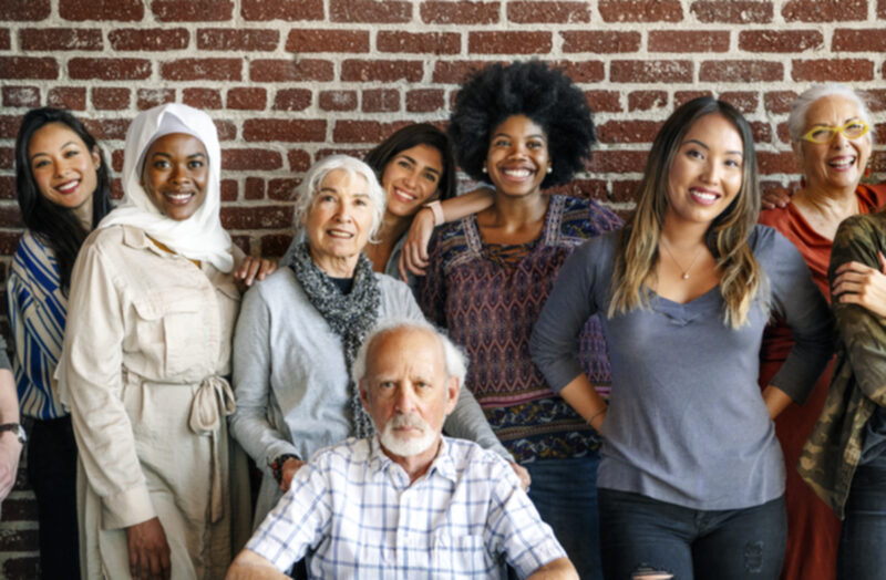 Diverse group of adults and seniors in our community